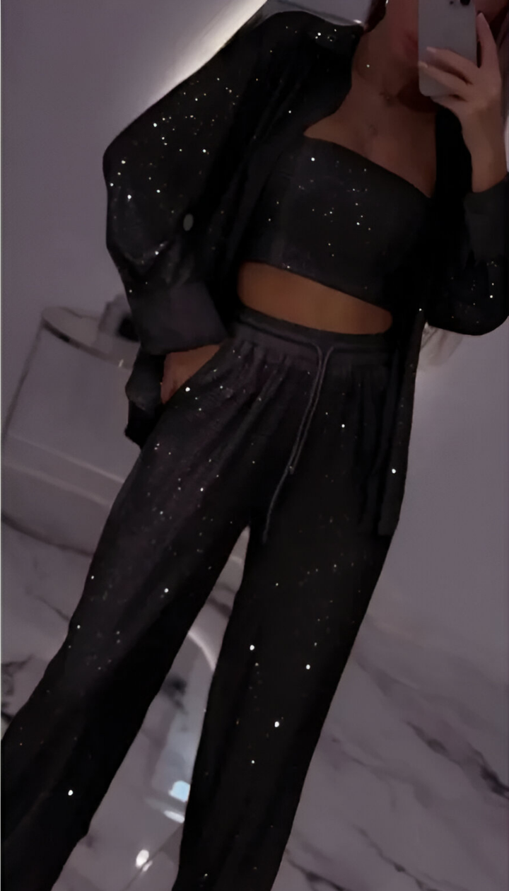 Nola™ | Moderne pailletten 3-delige lounge set