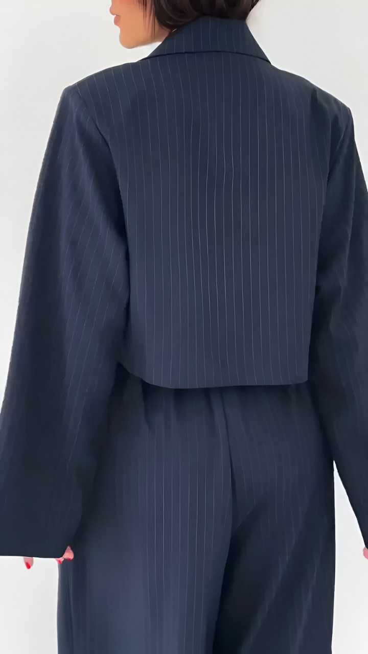 Zara™ | Tweedelige Set met Wijde Broek en Cropped Blazer