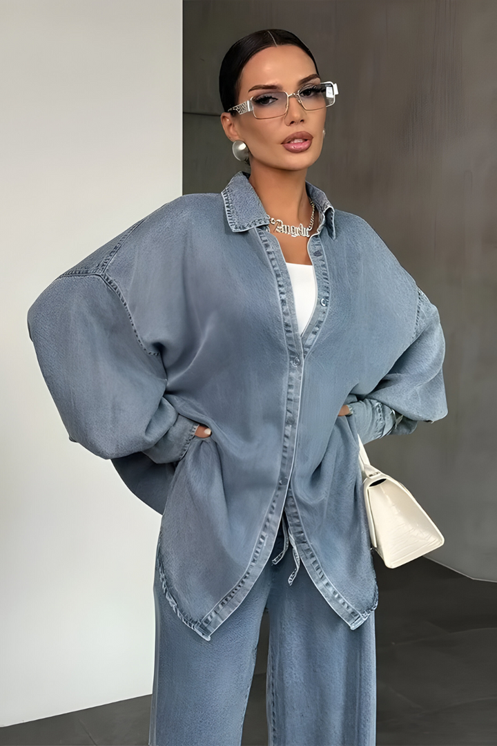 Noelle™ | Moderne lounge set met wijde broek