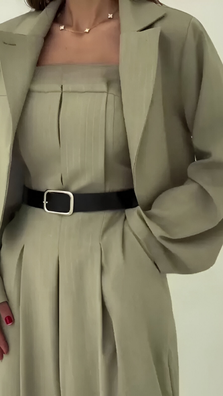 Zara™ | Tweedelige Set met Wijde Broek en Cropped Blazer