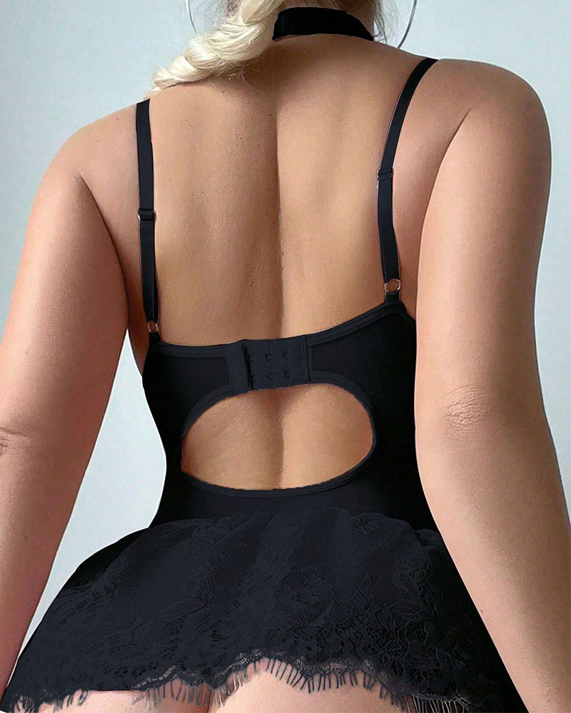 Zara™ | Romantique Lingerie Bodycon Dress with Lace Trim