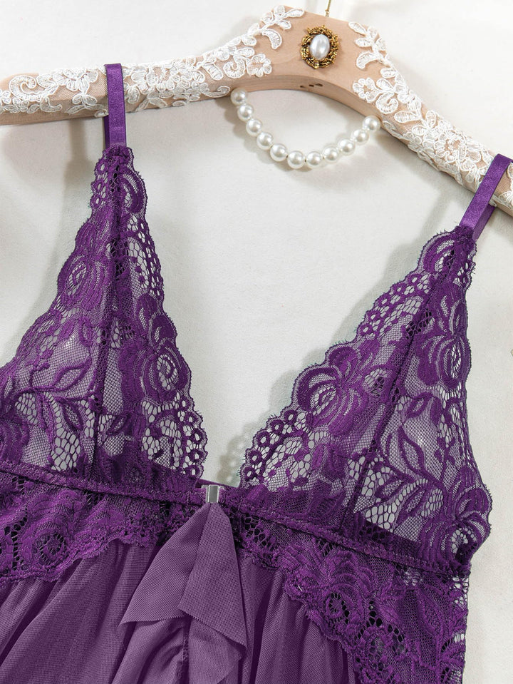 Nina™ | Set van Doorzichtige Kant Nachtjapon