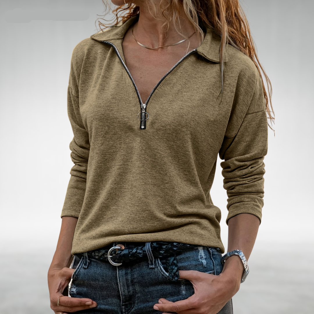 Nadine | Dames half-zip truien