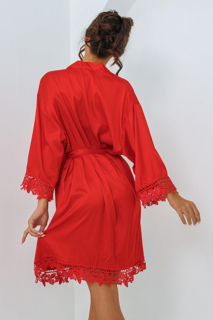 Regina Signature Zijden Kimono Set - Rood