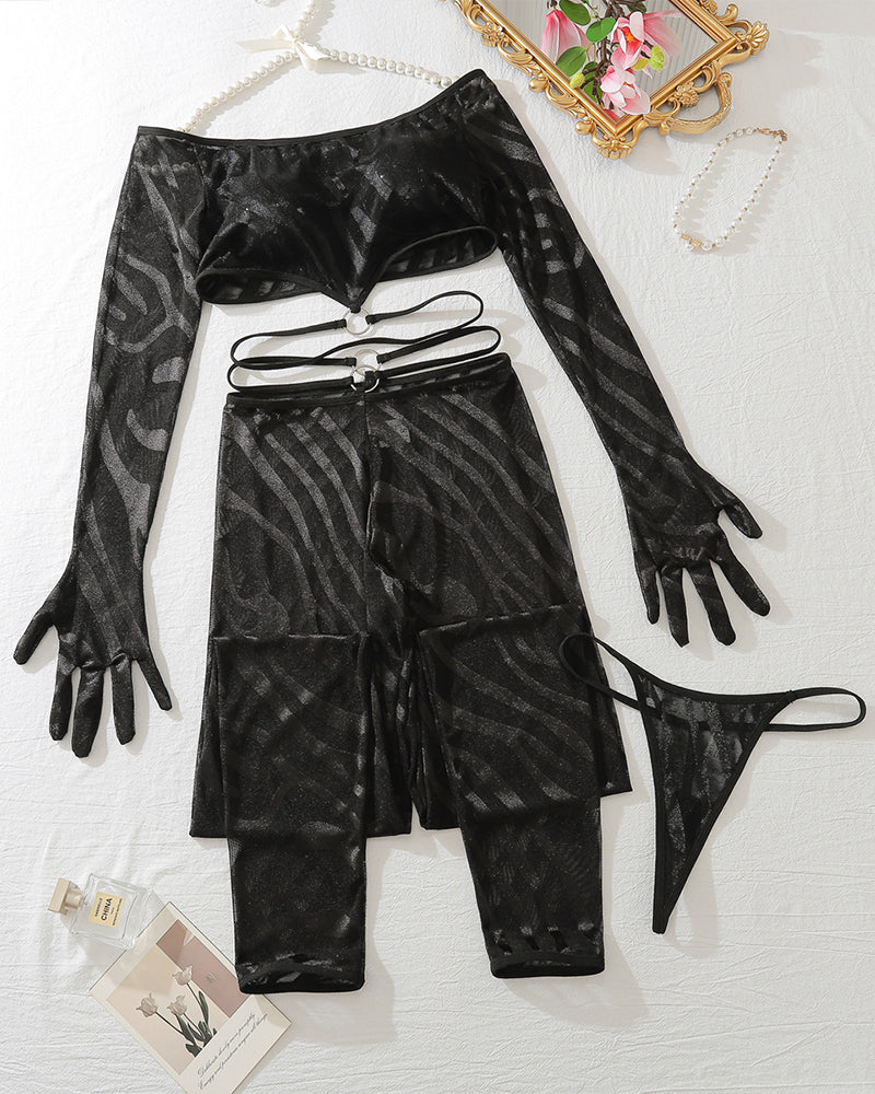 Mira™ | Sensuele Set met Lange Mouwen en Bijpassende Lingerie