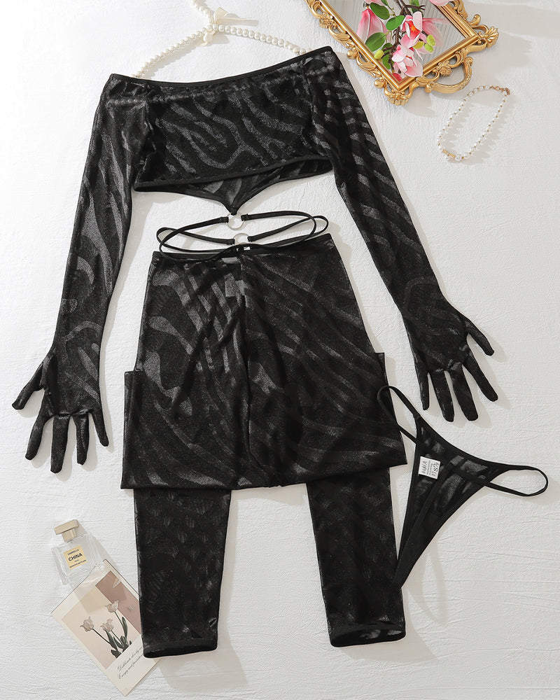 Mira™ | Sensuele Set met Lange Mouwen en Bijpassende Lingerie