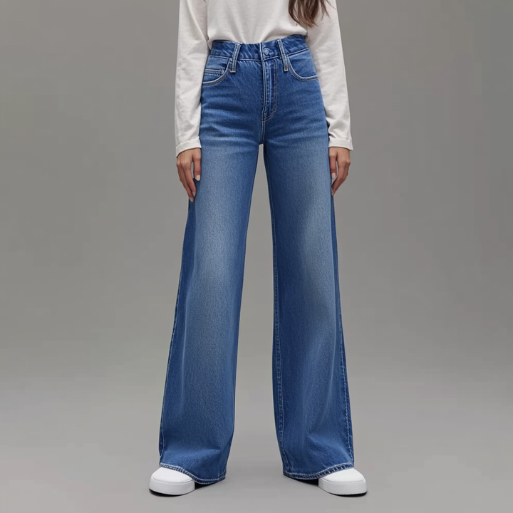 Lana | Blauwe Damesbroek Wide Leg