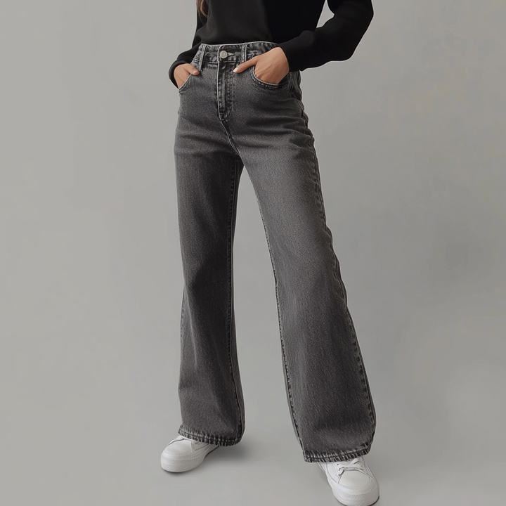 Luna | Grijze Damesbroek Wide Leg